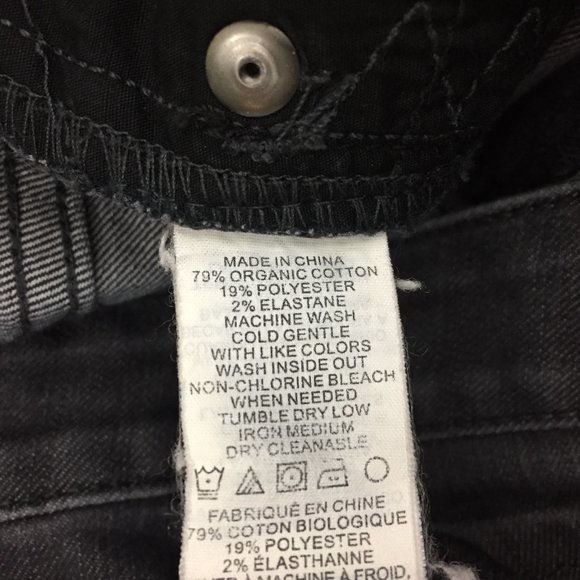 PRANA Dark Gray Wash Organic Cotton Blend 5 Pocket Logo Hardware Denim Jeans - Picture 3 of 10